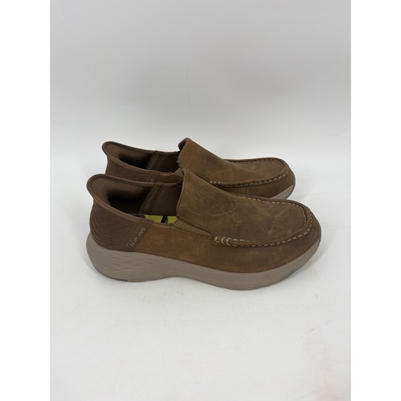 Skechers Shoes Mens 9 Slip-ins Parson Oswin Brown Leather Slip On 204866 main image 5